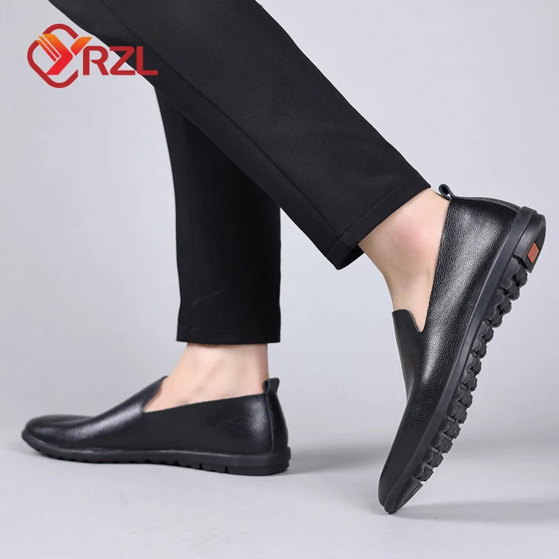 Leather Men Shoes Casual Black Formal Mens Loafers Moccasins Italian