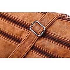 Washed leather women's bag European and American retro shoulder bag