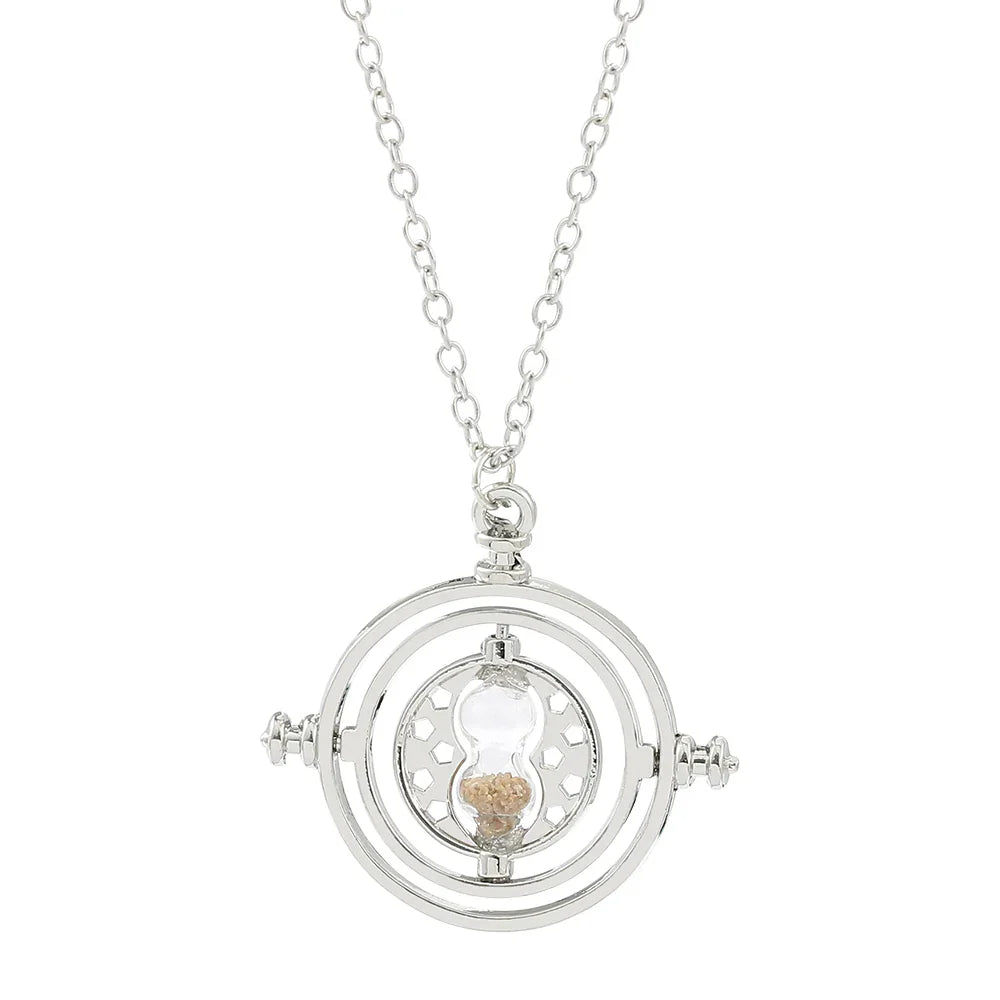 New Harried Time Necklace Timer Hourglass 360 Rotatable Potters Cosplay Props Astronomical Time Converter Magic School Fans Gift