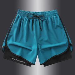 two pieces of sports shorts, men's and women's quick drying three point