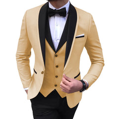 Men Business 3 Pcs Suits Set Coat Trousers / Male Slim Wedding Groomsmen