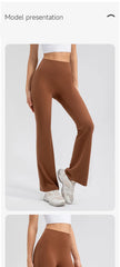 Sports Flared Leggings Womens Yoga Pants Gym Fitness Tights
