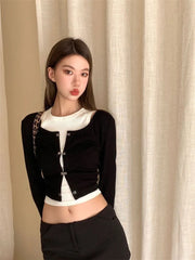 Crop Top Cardigan Popular Women's Top with Sleeve 2pcs Set Fashion Tank Top Y2k