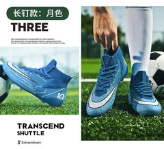 Mens Soccer Cleats High Ankle Football Shoes Long Spikes Outdoor Soccer