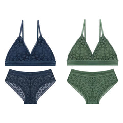 Bra and Panty Set Push Up Seamless Bras Mid Waist Briefs Underwear Sets