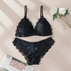 Beauty Back Women's Underwear Set Transparent Lace Push-up Lingerie Set