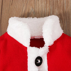 Baby Boy Girl Christmas Outfit Toddler Santa Costume Cute Santa Claus Cosplay Dress Up Clothes Xmas Coat Pant 4pcs Set