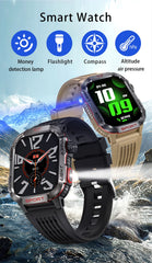 Outdoor Sports Smart Watch Men 2.01" GPS Tracker Compass LED Flashlight 600mAh Battery Waterproof Bluetooth Call Smartwatch Man