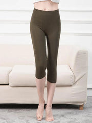 Women Leggings Short Trousers Solid Black Gray Green Pant Candy Color Fitness