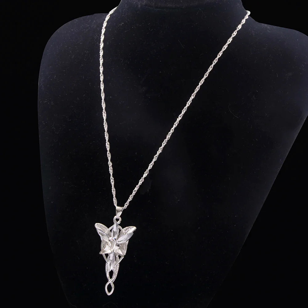 Arwen Evenstar Movie Necklace Silver Color Crystal Pendant Necklaces for Women Girl Party Jewelry Gift Jewelry