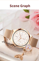 1.27inch AMOLED Women's Smart Watch Custom Watch Face Smartwatch Ladies Heart Rate Monitoring Bluetooth Call Waterproof Bracelet