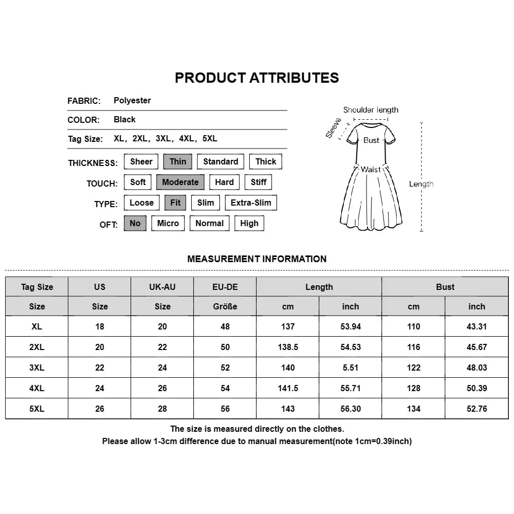 Oversized Long Dress for Women Clothing Summer Plus Size Elegant Vestidos Dress