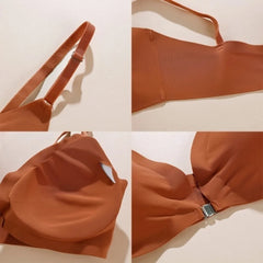 Ice Silk Seamless Bra and panty set, Beautiful Back Push-up Bra