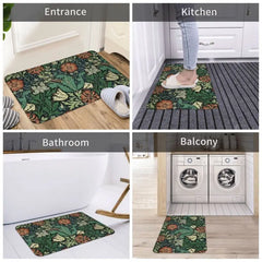 Custom William Morris Compton Floral Art Nouveau Pattern Doormat Bath Door Floor Mat