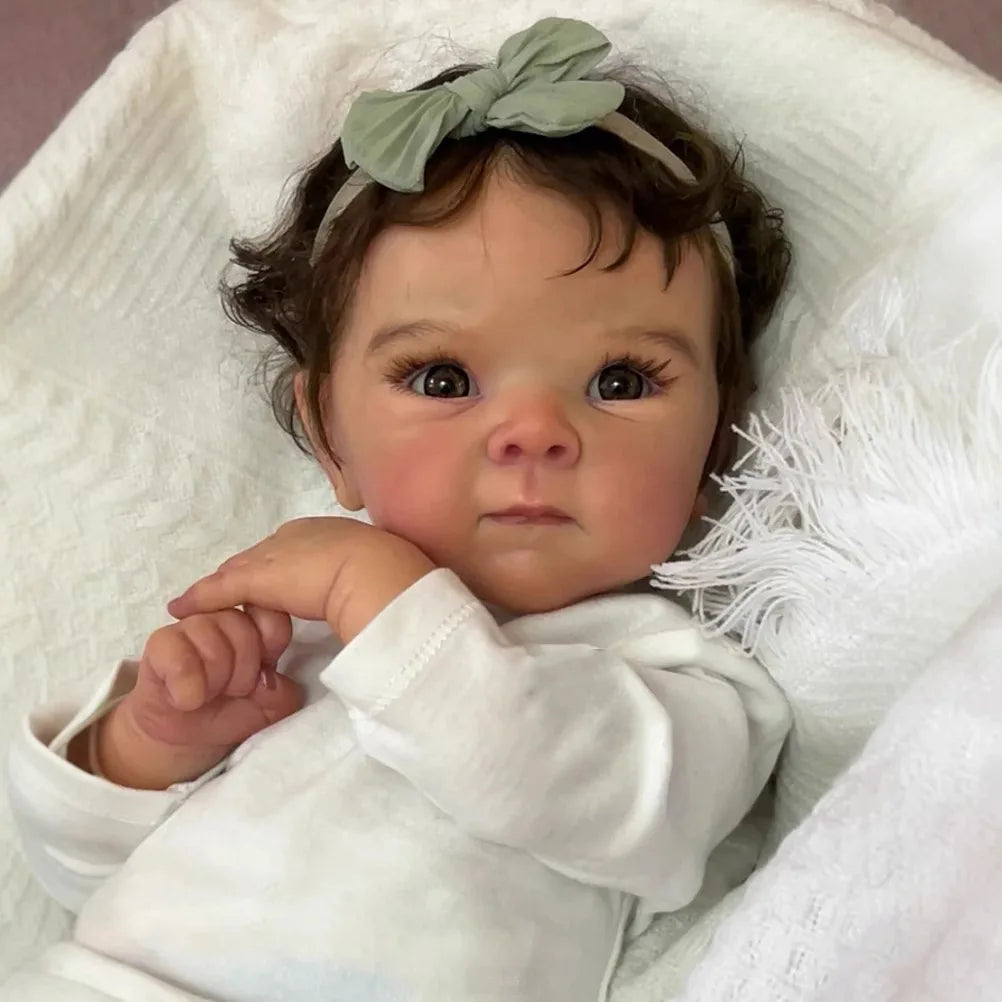 NPK 18inch Lifelike Newborn Baby Reborn Doll Bettie Soft Body 3D Skin Painting Visible Veins Multiple Layers Cuddly Collectible