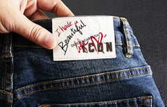 Jeans for Men Straight Cropped Trousers Graphic Motorcycle with Print Pockets Male