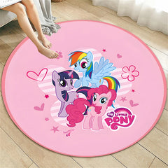My Little Pony Printed Round Carpet for Living Room Rugs Camping Picnic Mats Flannel