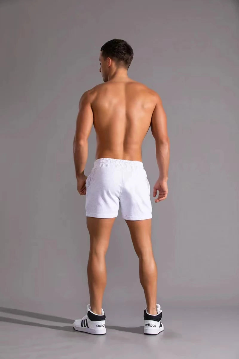 Fitness sports shorts for men summer American Cotton gray running training leisure