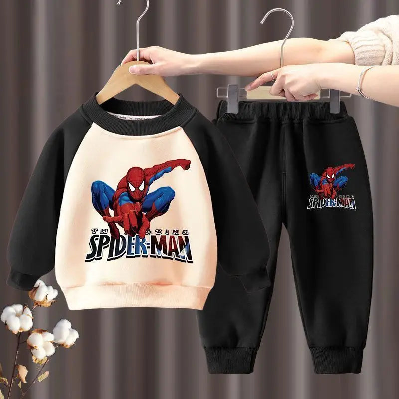 Marvel Spring Autumn Children's Clothing Sets Spiderman Boys Sweatshirt and Sweatpant 2pcs Kids Tracksuits Boys Pullover Set