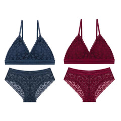 Bra and Panty Set Push Up Seamless Bras Mid Waist Briefs Underwear Sets
