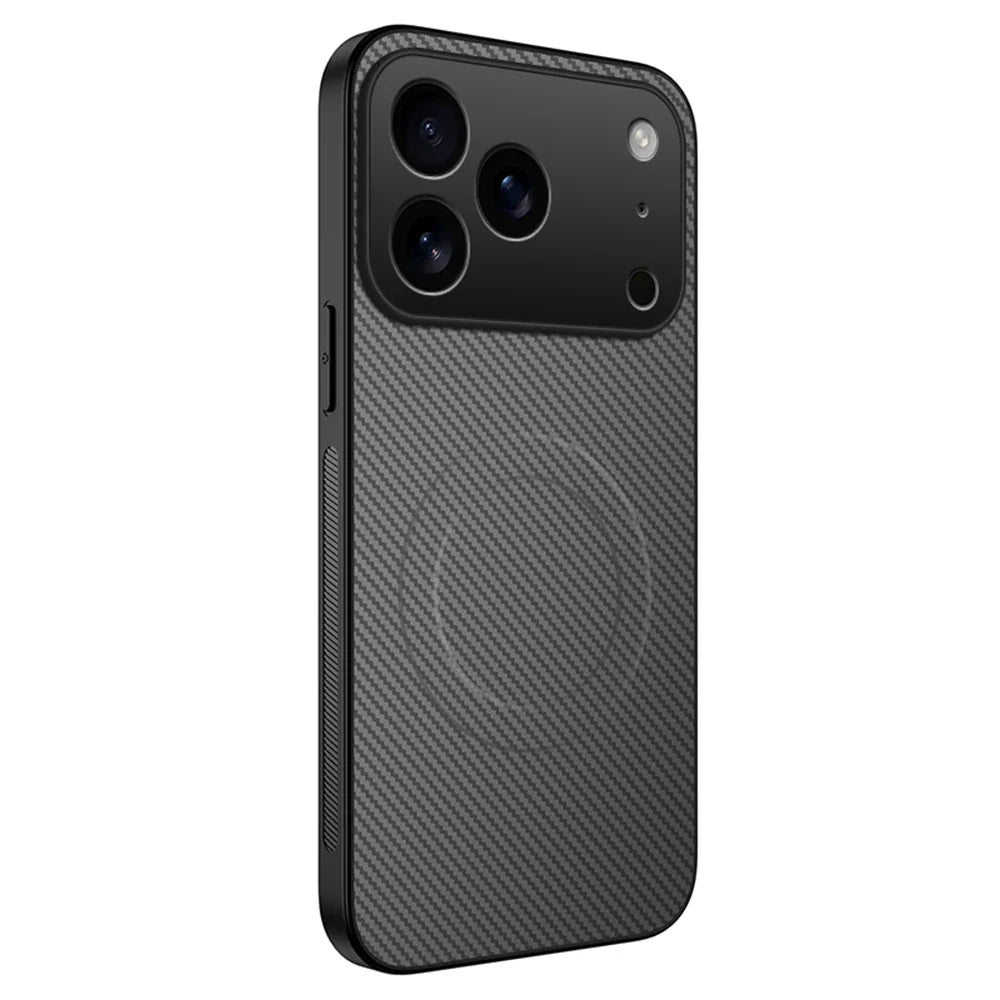 Luxury Ultra Thin Carbon Fbier Magnetic Leather Case for iPhone 17 16 15 14 13 Pro Max 17Air 16E Magsafe Wireless Charging Cover