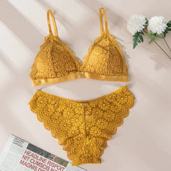 Beauty Back Women's Underwear Set Transparent Lace Push-up Lingerie Set