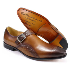Luxury Men's Monk Strap Wedding Dress Shoes Alligator Print Genuine