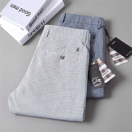Summer Formal Plaid Suit Pants For Man Casual Pants Men Korean Fashion Clothing