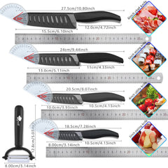 Ceramic Fruit Knife for Kitchen 3 4 5 6 inch Chef Knife with Sheath Utility Slicing
