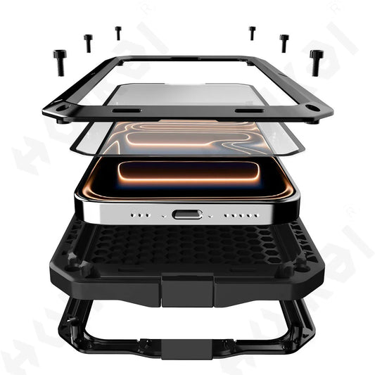 Case For iPhone 17 16 15 14 13 12 11 Pro Max XS XR 8 Plus SE Metal Heavy Duty 360 Full Body Shockproof Armour Protective Cover