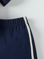 2Pcs Baby Boys Short Sleeve With Zipper Top & Pants Set Summer Outdoor Sports Clothes For 1-3Y Casual