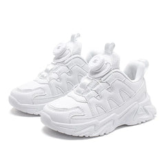 Children's Sports Shoes, Leather Upper, Small White Shoes, Autumn Boys and Girls