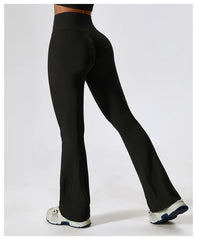 Women Wide-leg Pants Yoga Leggings Tights High Waist Leisure Flared Pants Dance