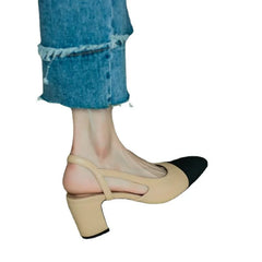 Leather Women 39 Shoes Sandals Flat Bottom Color Hollow Thick Heel Chaussure