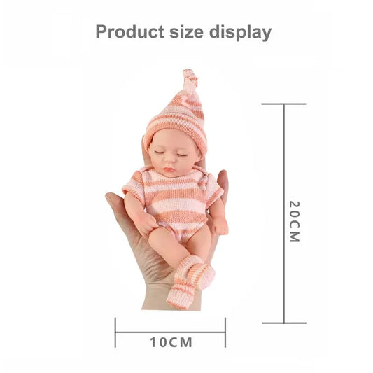 Mini 7.87 Inch Reborn Doll Sleeping Baby Doll 20cm Born Dolls Baby Toys Soft and Full Body Vinyl Doll For The Best Gift For Girl