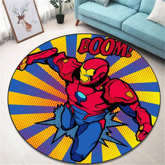 Marvel Round Carpet for Living Room Rugs Camping Picnic Mats Flannel Anti-Slip Rug
