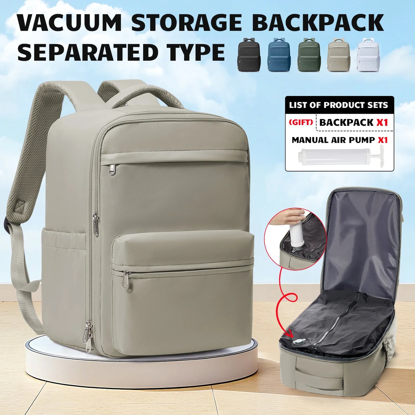 New Vacuum Compression Backpack Aircraft Ryanair 40x30x20 Airplane Travel Bag Cabin Bag Wizzair Carry On Luggage Laptop Bags