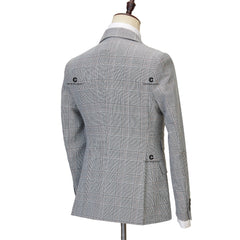 Tuxedo for Mens: Full Men's Suit Plaid 2 Pcs Vintage Double-Breasted Jacket Vest Pants