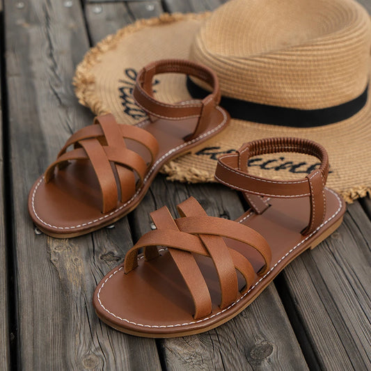 Shoes for Women Women's Flat Bottom Roman Strap Sandals with Non Slip Rubber
