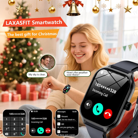 LAXASFIT 2025 New Smart Watch Bluetooth Talk 2.01 HD Touch Screen Multi Sport Function Smart Watch Men Women Christmas Day Gift