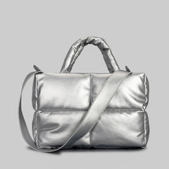 Fashion Leather Padded Tote Bag for Women Designer Quilted Handbags