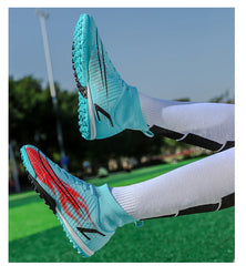 Soccer Shoes Men High Ankle Adult Professional Non-Slip Spike Indoor Football Boots