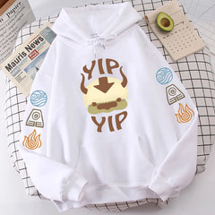 Avatar The Last Airbender Hoodie Men Women Appa YIP Letter Print Long Sleeve