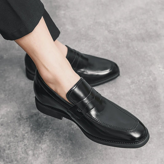 Men's Leather Loafers Comfy Driving Shoes Men Formal Shoes Slip-On