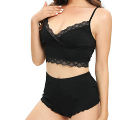 Lingerie Set For Women Lace Bralettes and Panty Sets Solid Bra Crop Babydoll Lingerie