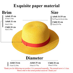 Luffy Straw Hat Anime Cartoon Cosplay Caps Accessories Summer Sun Hat