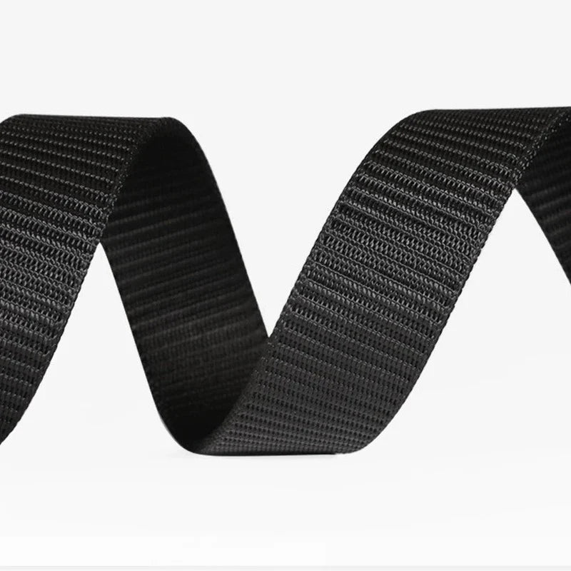 2pcs Men's Belt Outdoor Leisure Sports Belt Toothless Quick Release Automatic Buckle Quality Black Belt