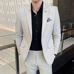 Prom Suits for Men: Plaid Men's Slim Fit Suit Set for Office, Weddings, and Formal Events