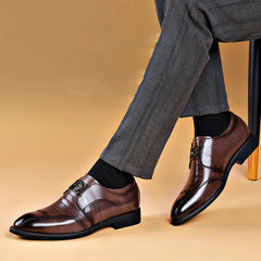 Elegant Man Business Formal Social Shoe Male England Casual Loafers Black Brown