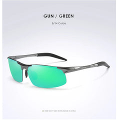Sunglasses Men Aluminum Magnesium Frame Sport Sun Glasses Driver Retro Goggles